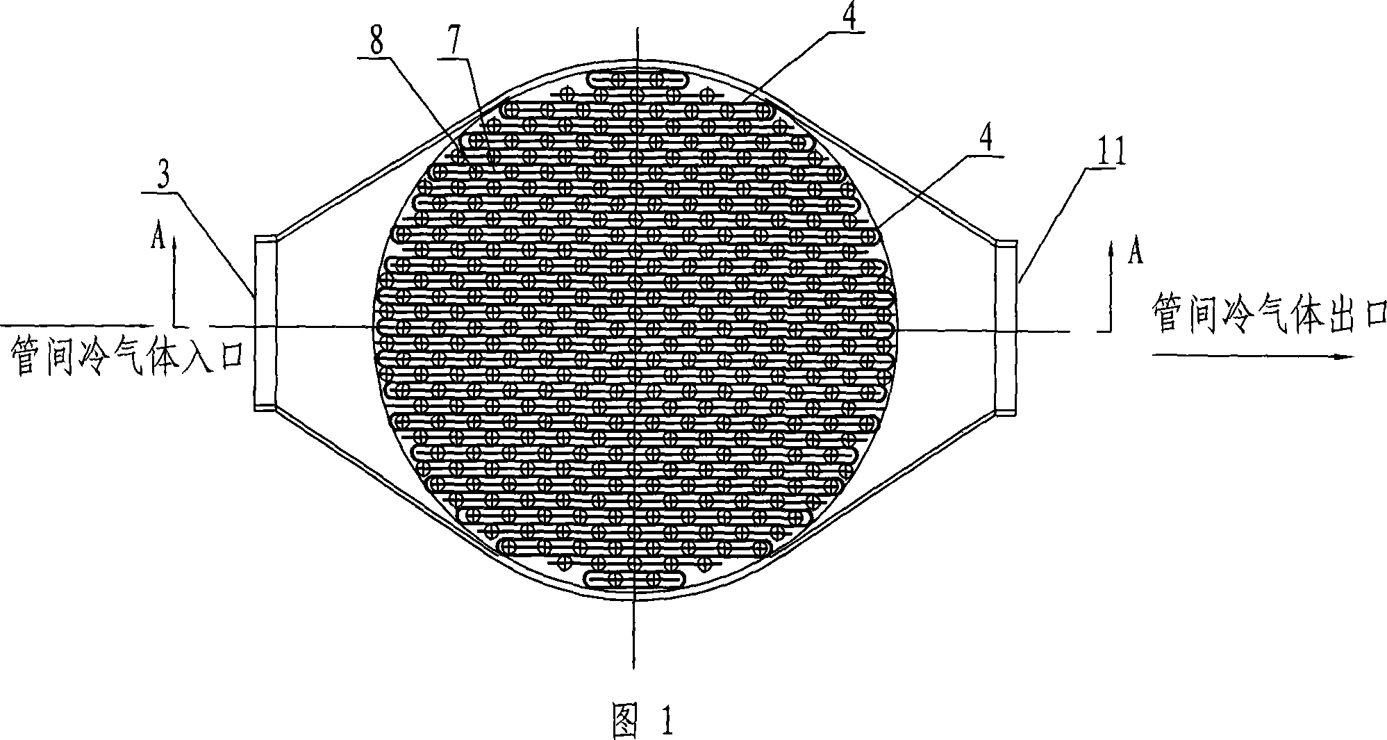 Rectangular tube bundle heat exchanger adopting swirl plate support and its intensified heat-conduction method