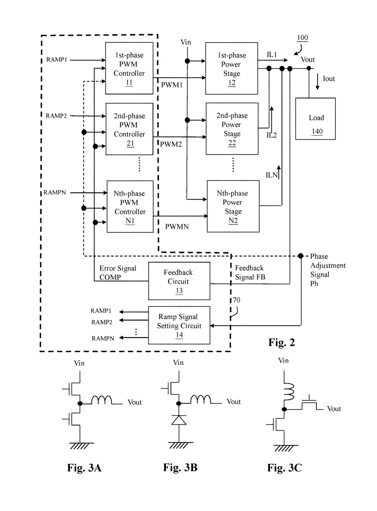 Multi-phase switching regulator and control circuit and control method thereof