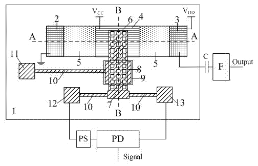 Cantilever beam frequency detector and detection method based on micromechanical gallium arsenide