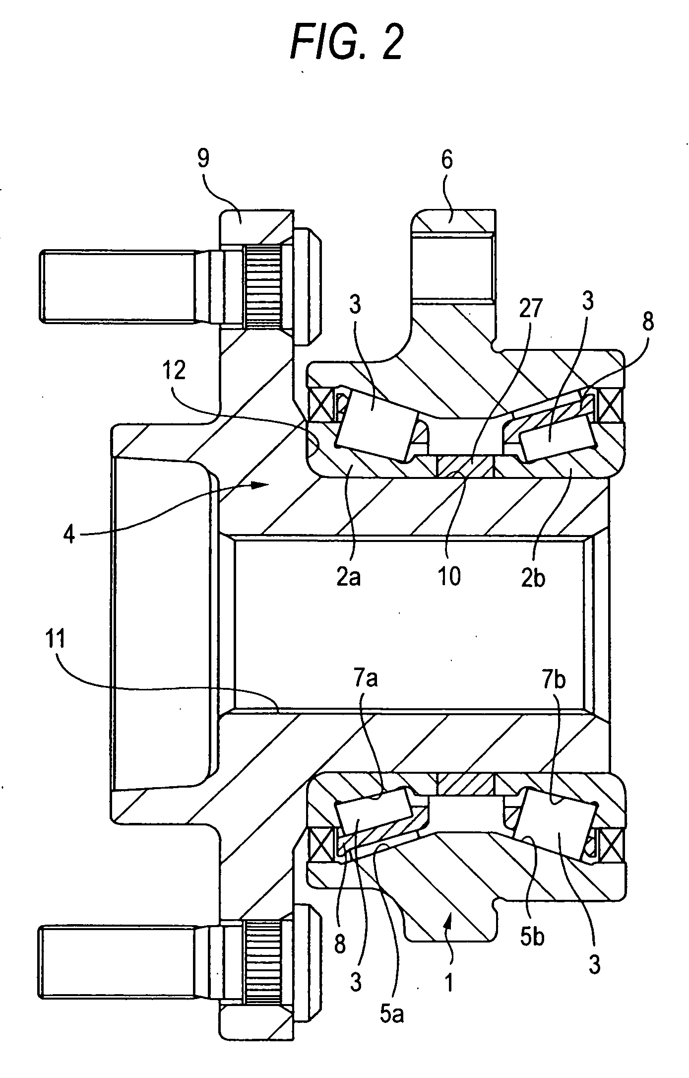 Wheel supporting bearing assembly and method for producing the same
