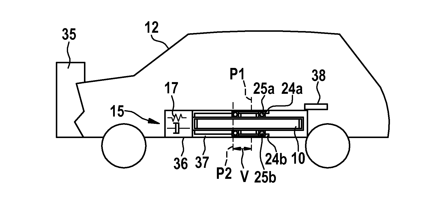 Method and device for decoupling mass for a motor vehicle
