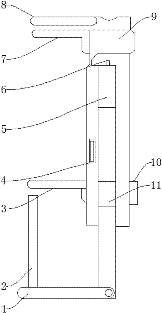 Device and method for measuring cloth length in clothing tailoring