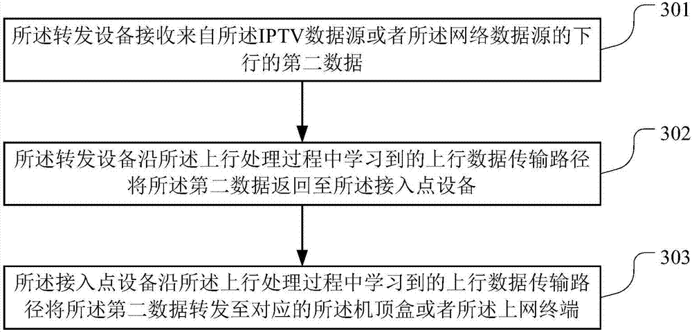 IPTV networking system, forwarding equipment and access point equipment