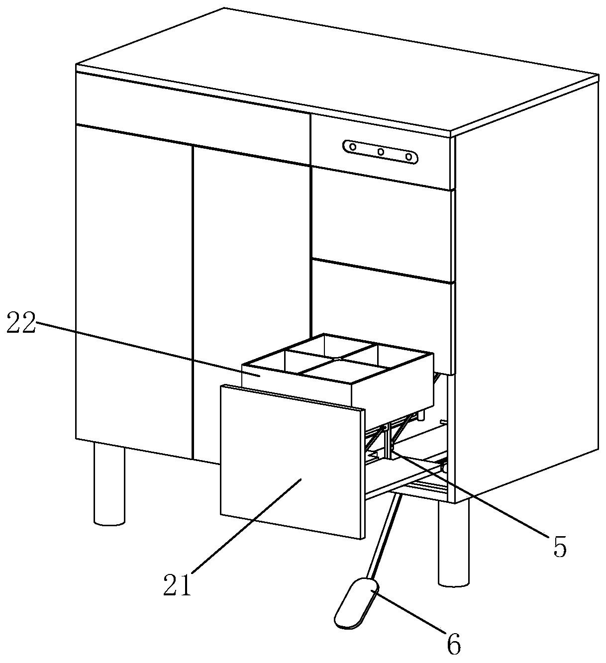Device with automatic drawer