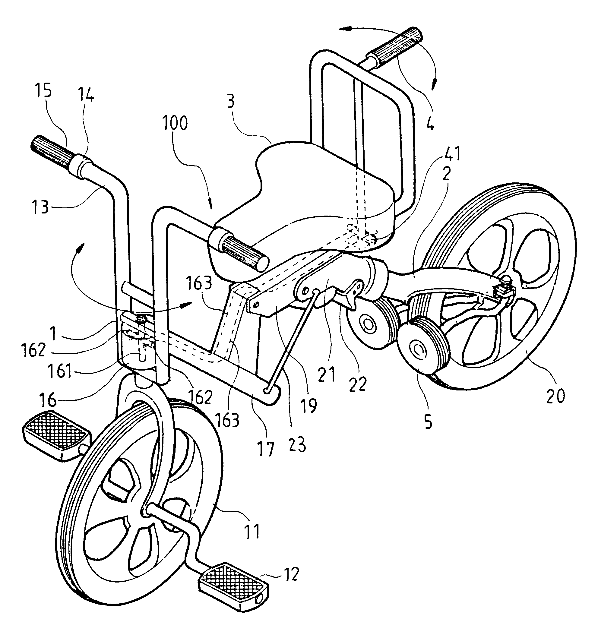 Structure of a bicycle for children