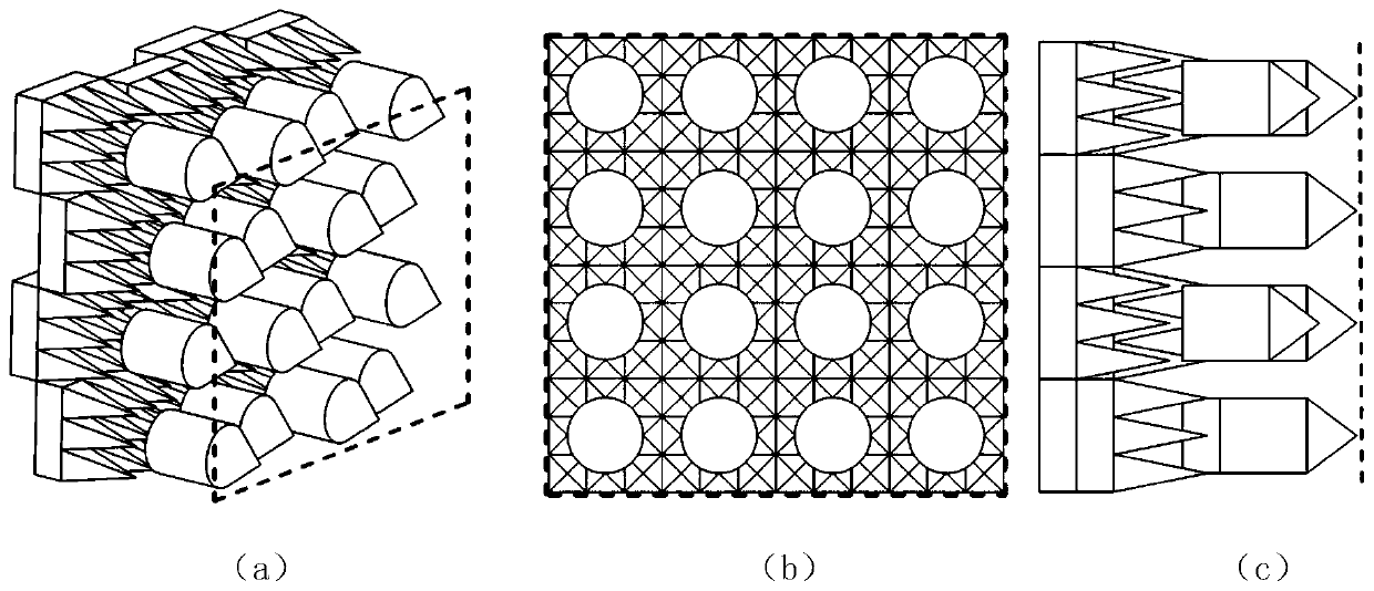 Correction chessboard structure array suitable for near-field plane wave simulator