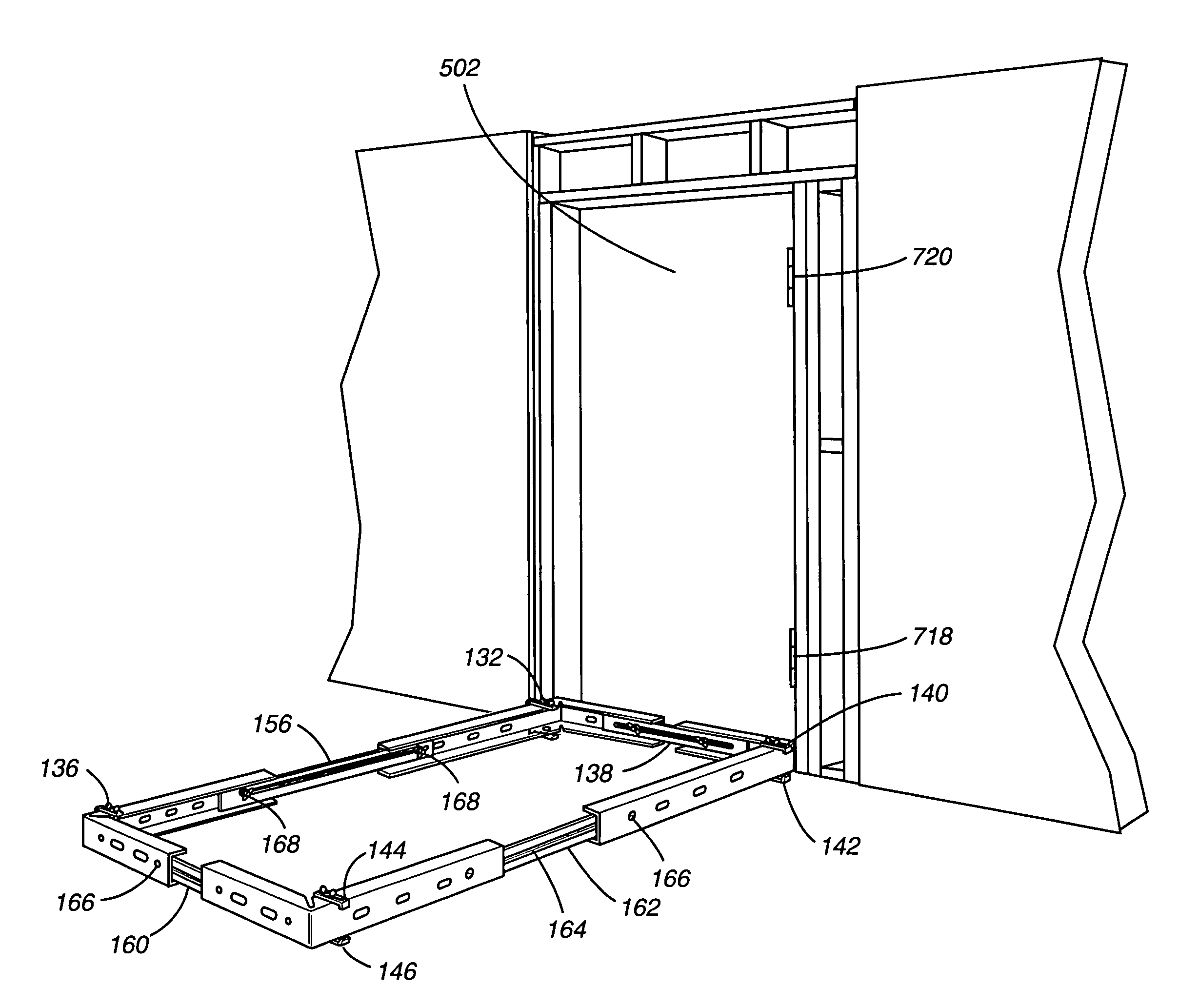 Device for installing a pre-hung door