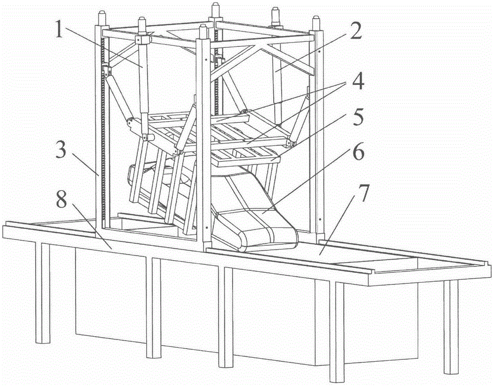 Automobile coating conveyor based on series-parallel hybrid mechanism