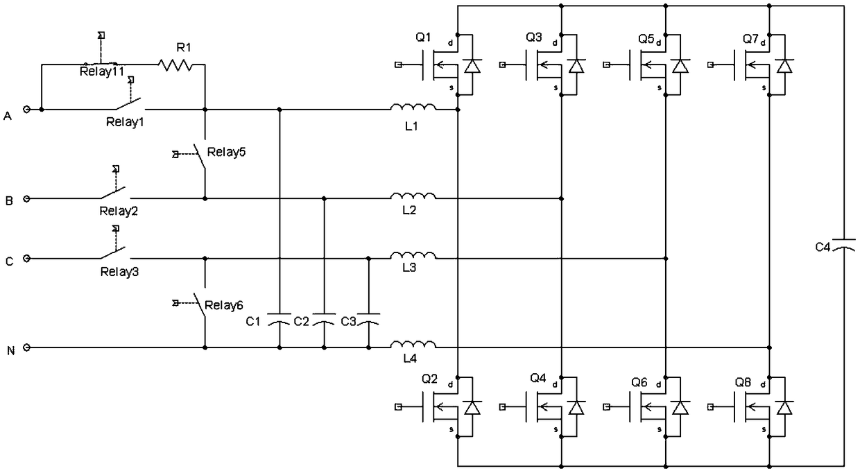 Bidirectional ACDC circuit compatible with three-phase and single-phase alternating current power supply and control method thereof