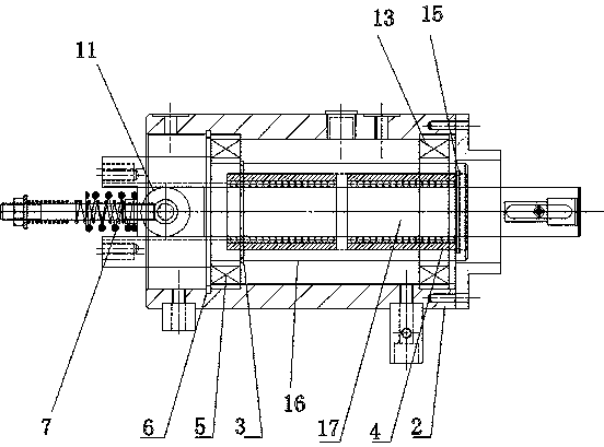 Combined-type horizontal grinding head device for electrolytic copper foil cathode roller