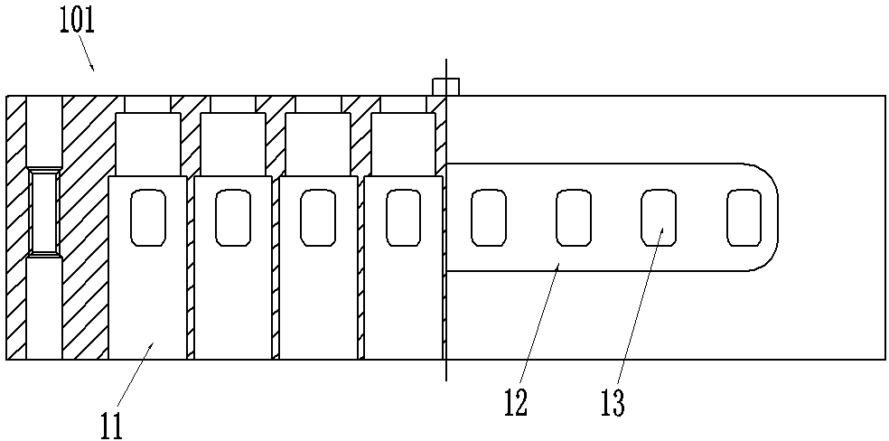 Rectangular integrated radio frequency connector