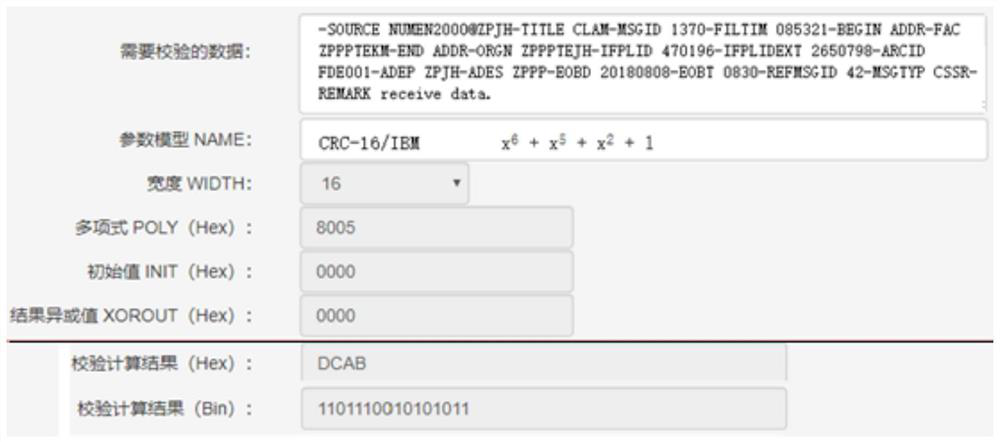 Civil Aviation Flight Telegram Verification System and Method Based on Cyclic Redundancy Verification Algorithm