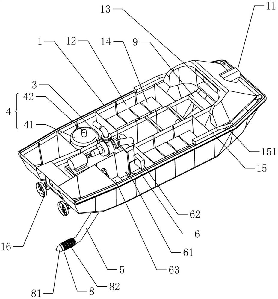 Unmanned ecological flowing water algae control method and equipment thereof