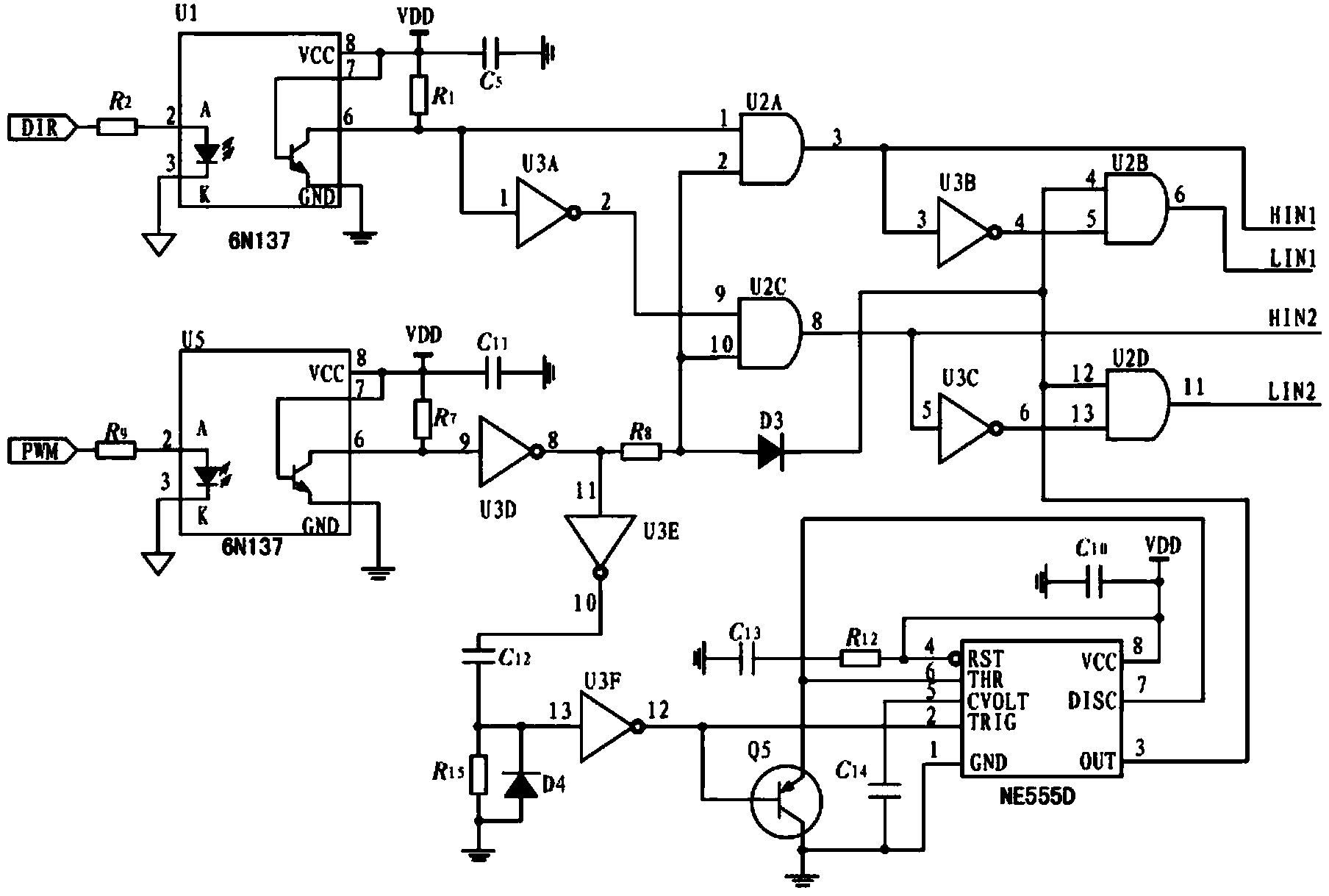 PWM control circuit of radar antenna