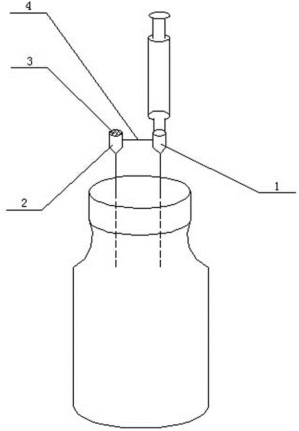 Double-needle device for drug dispensing