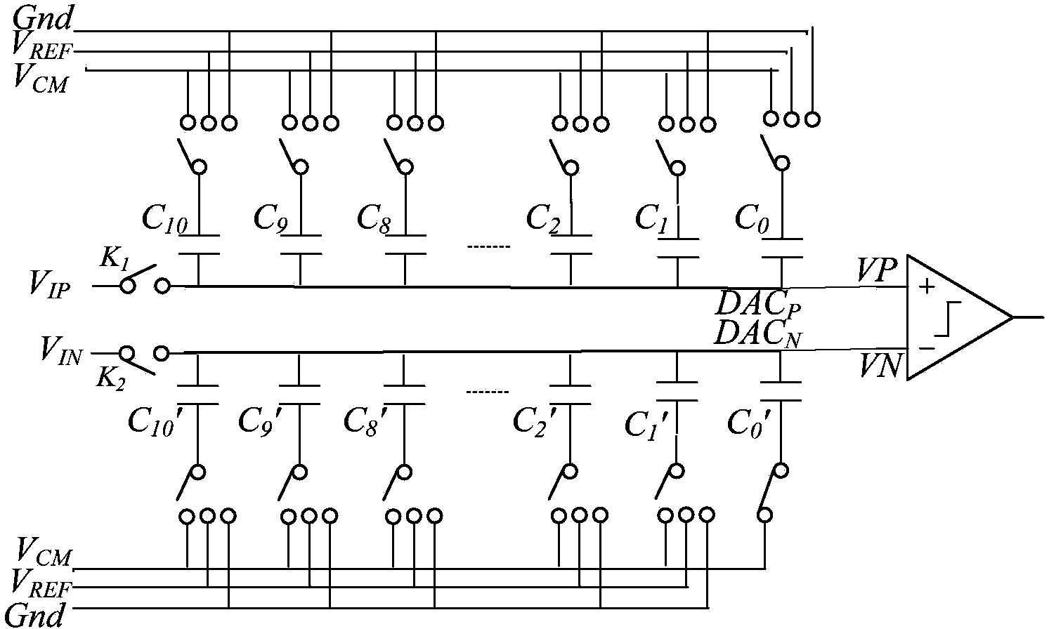 12-bit intermediate-rate successive approximation type analog-digital converter