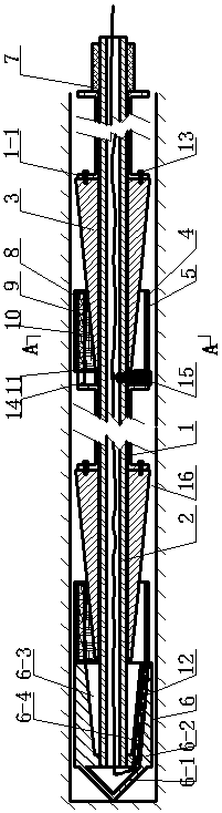 A multi-point wall-attached three-dimensional mining stress monitoring device and method for the whole section of a deep borehole