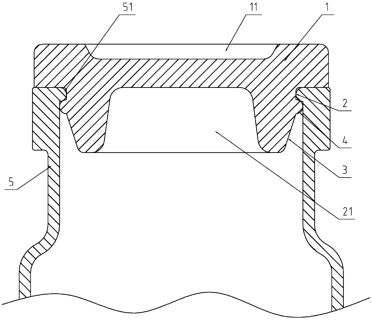 Short-neck rubber plug and structure thereof for being matched with bottle