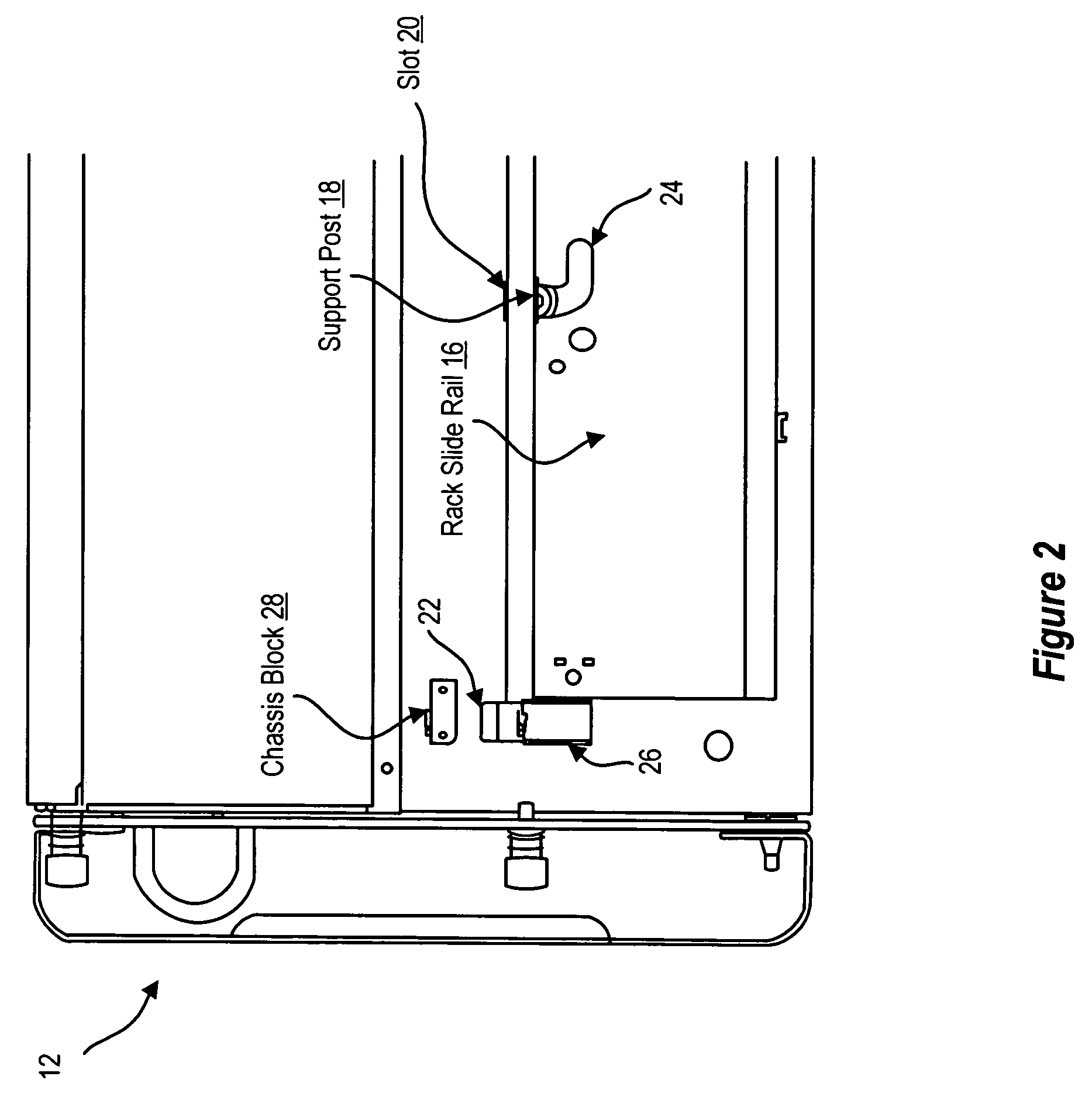 Method and system for coupling a chassis to a rail
