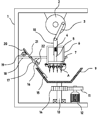 Meat stuffing chopping device for food processing