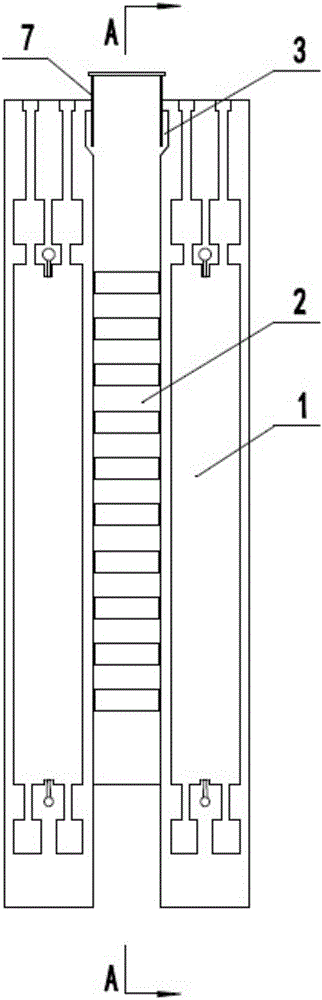 A vertical furnace carbonization chamber with an inner gas collection chamber