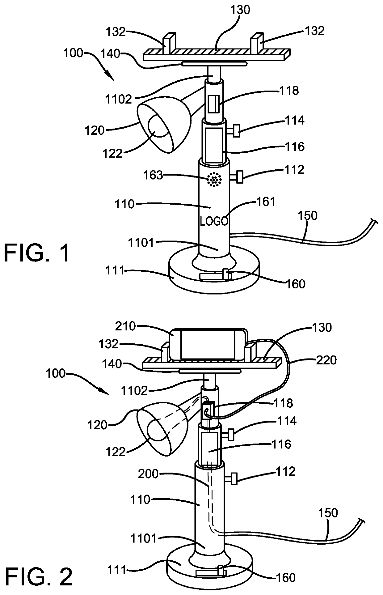 Lamp with Phone Holder and Charger