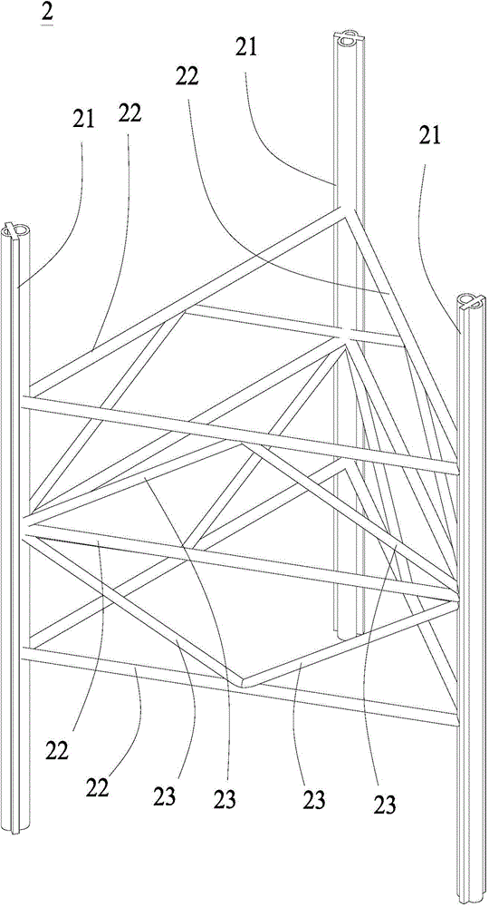 Truss pier leg structure and asymmetric main chord pipe thereof