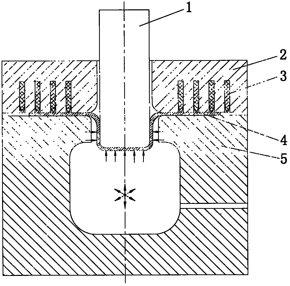 Thermal hydro-mechanical drawing forming method for dot matrix self-impedance electrical heating plates