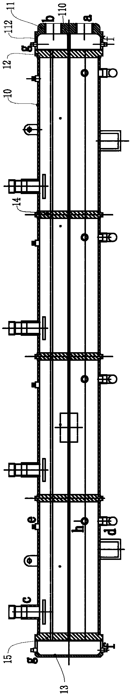 Multi-section shell and copper pipe shared single-spacing-board refrigeration evaporator