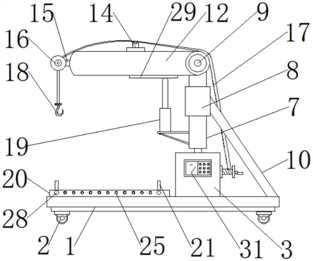 Hydraulic small crane convenient for multi-angle use