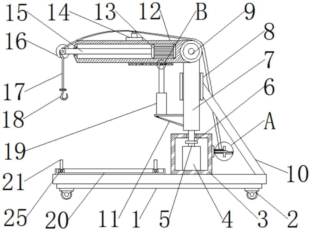 Hydraulic small crane convenient for multi-angle use