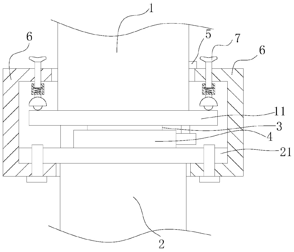 A bridge inspection vehicle slewing device