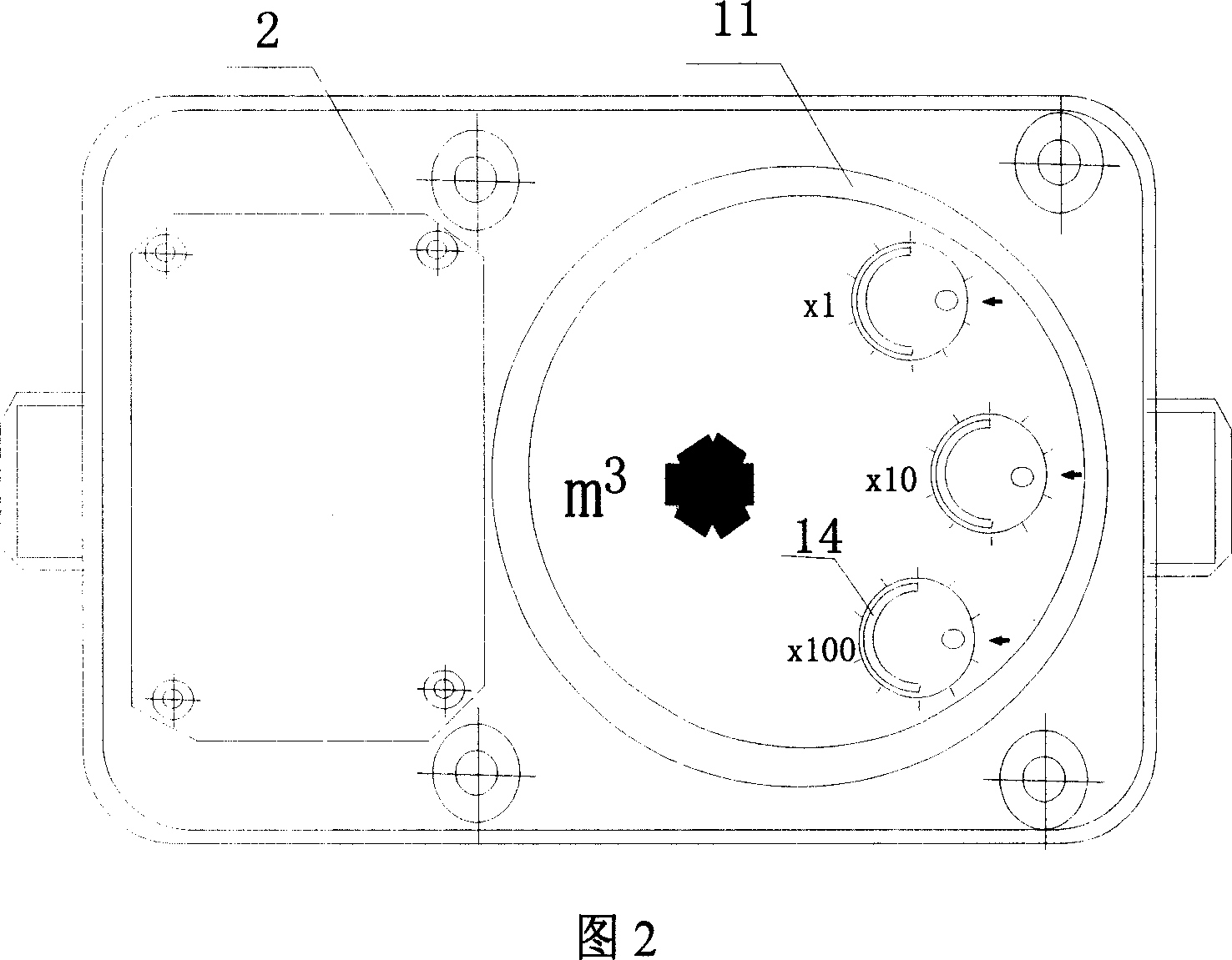 Single ring coded directly reading type radio remote transmitting water meter