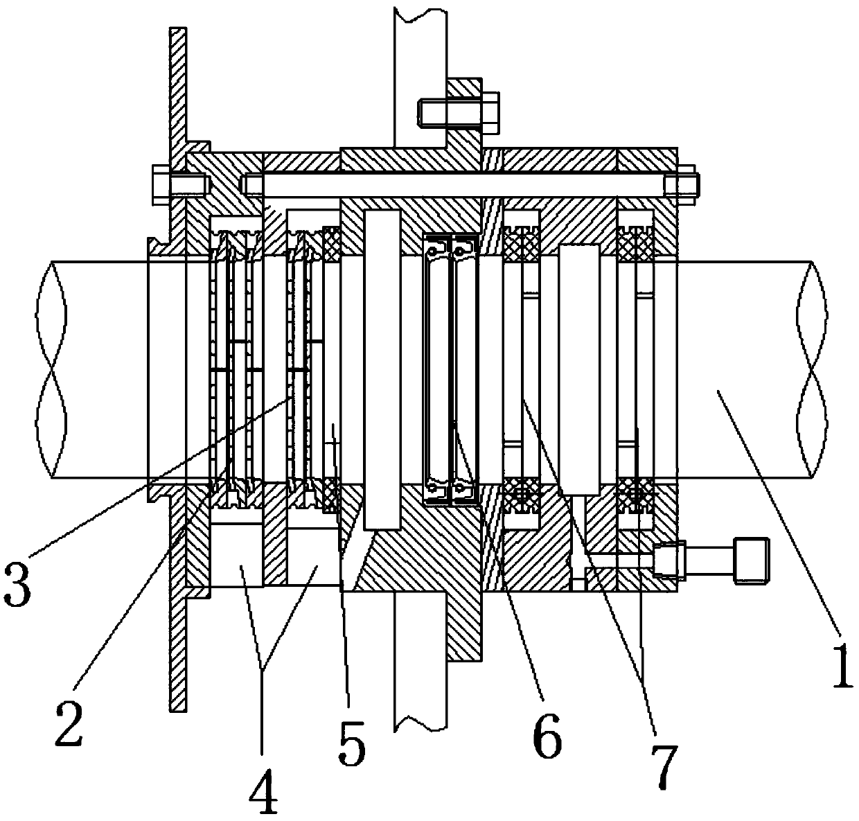 Large reciprocating type oil scraping ring assembly of process compressor