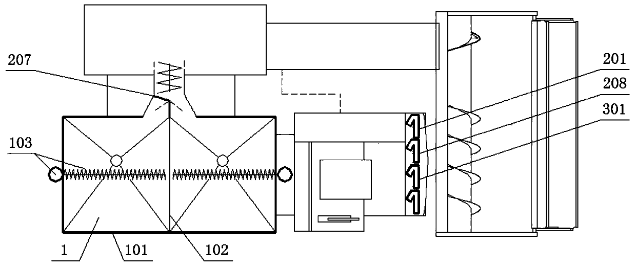 Grain storing and unloading box and combine harvester