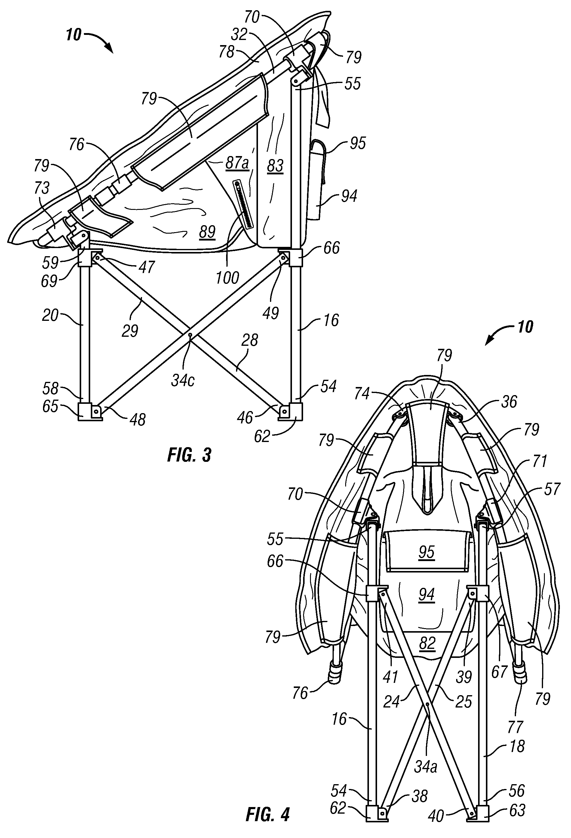 Foldable chair with forced air cooling system