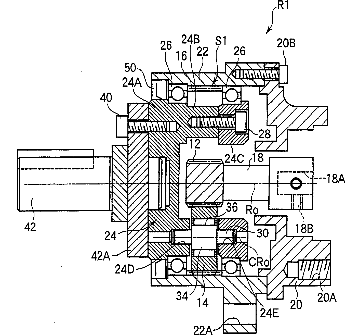 Planetary support structure in simple planetary gear mechanism and its manufacture