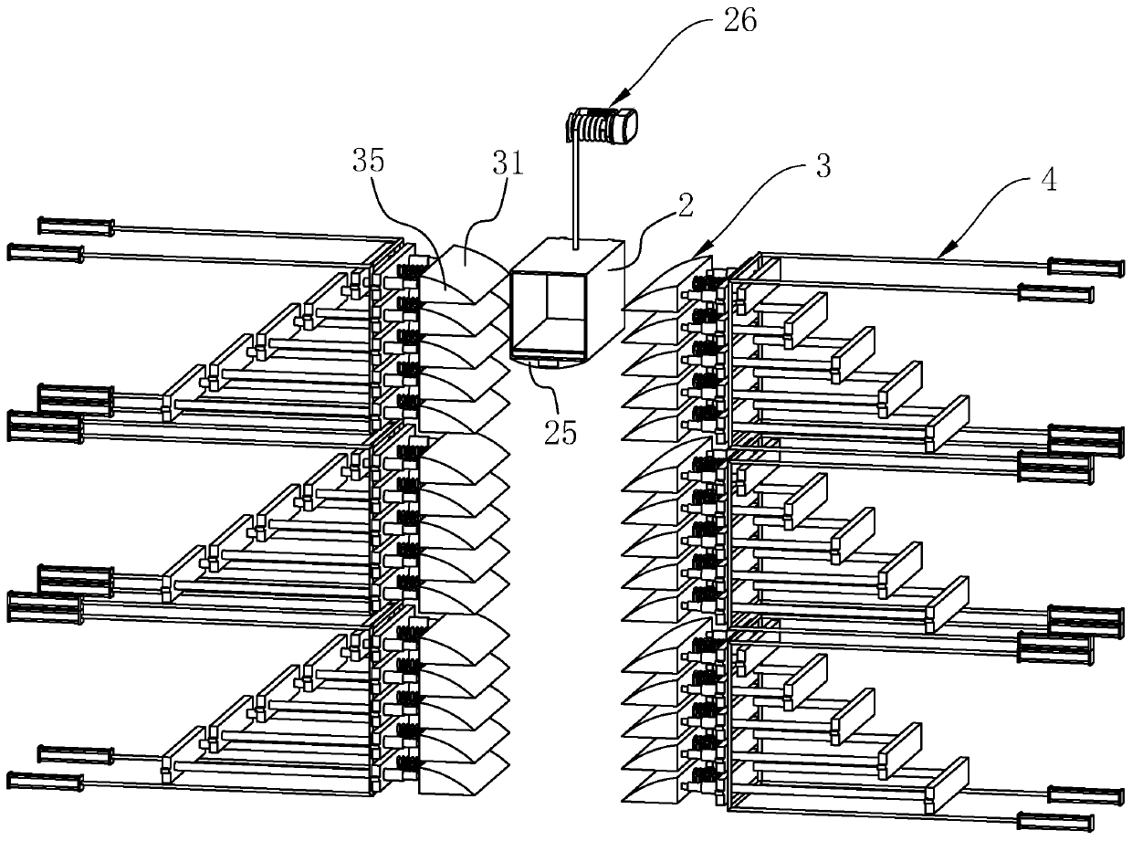 Safety linkage device for people and goods elevators in building construction