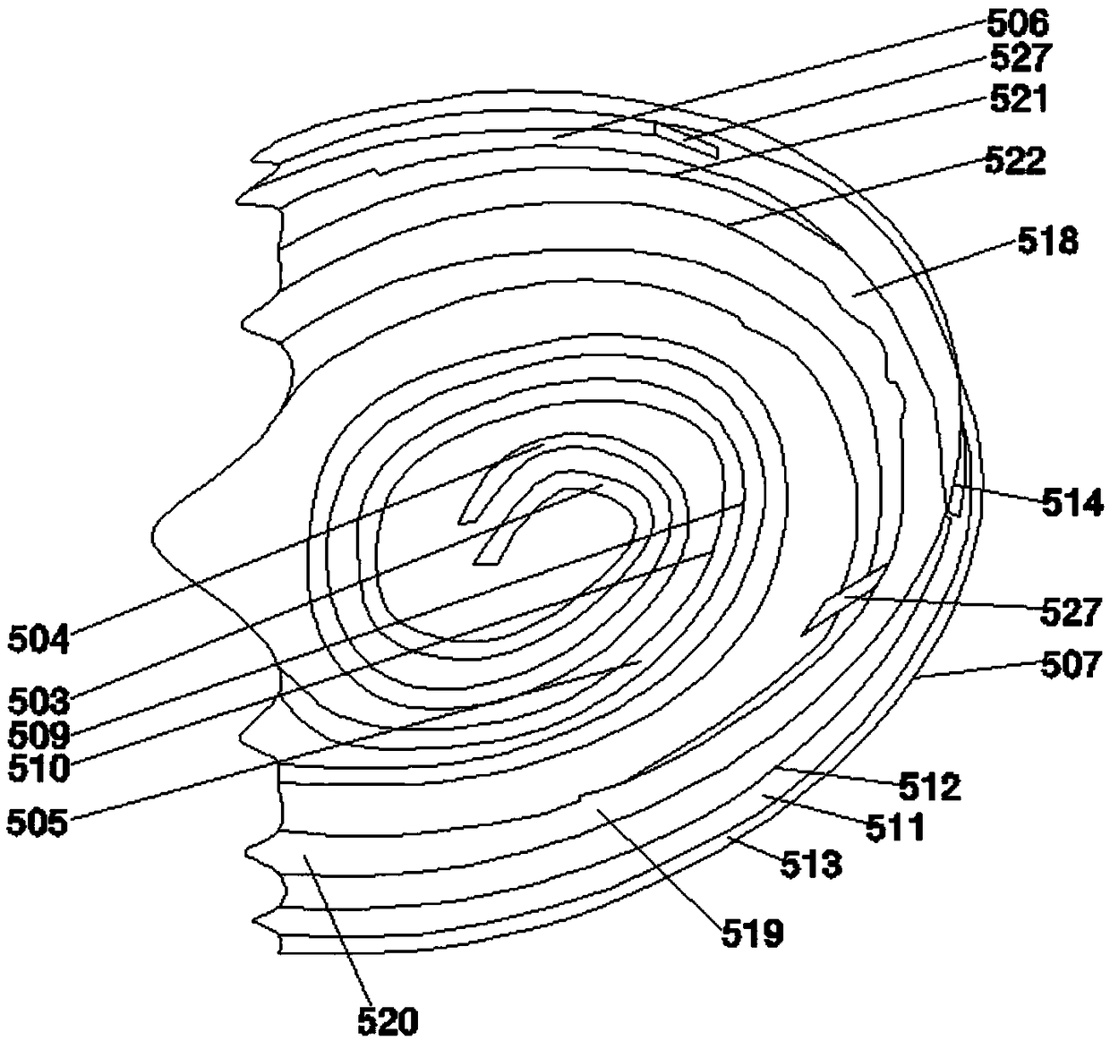 Rubber stopper conveying device in assembly process of oral liquid bottle cap