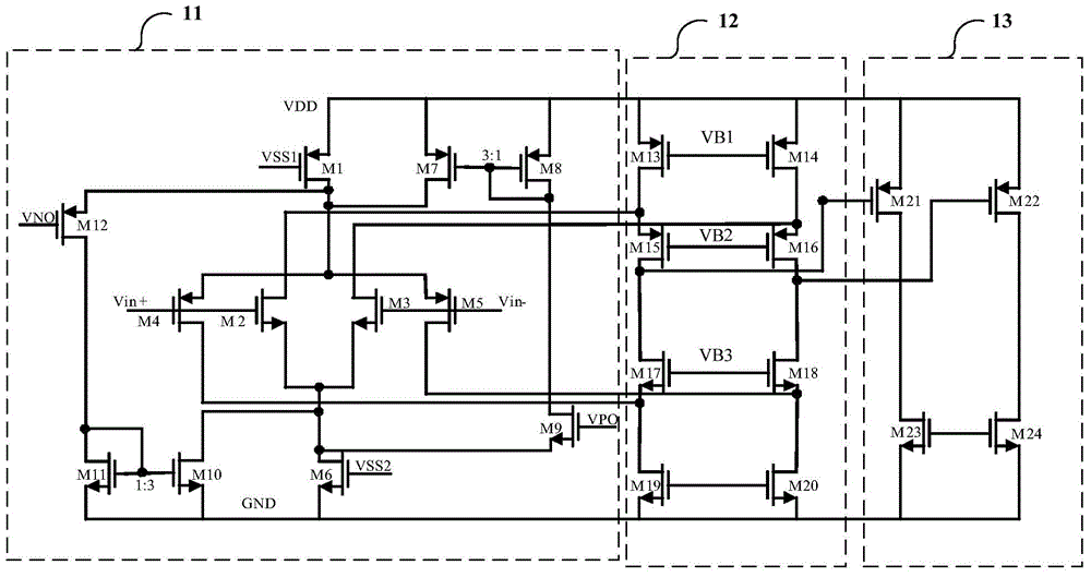 Fully differential rail-to-rail operational amplifier