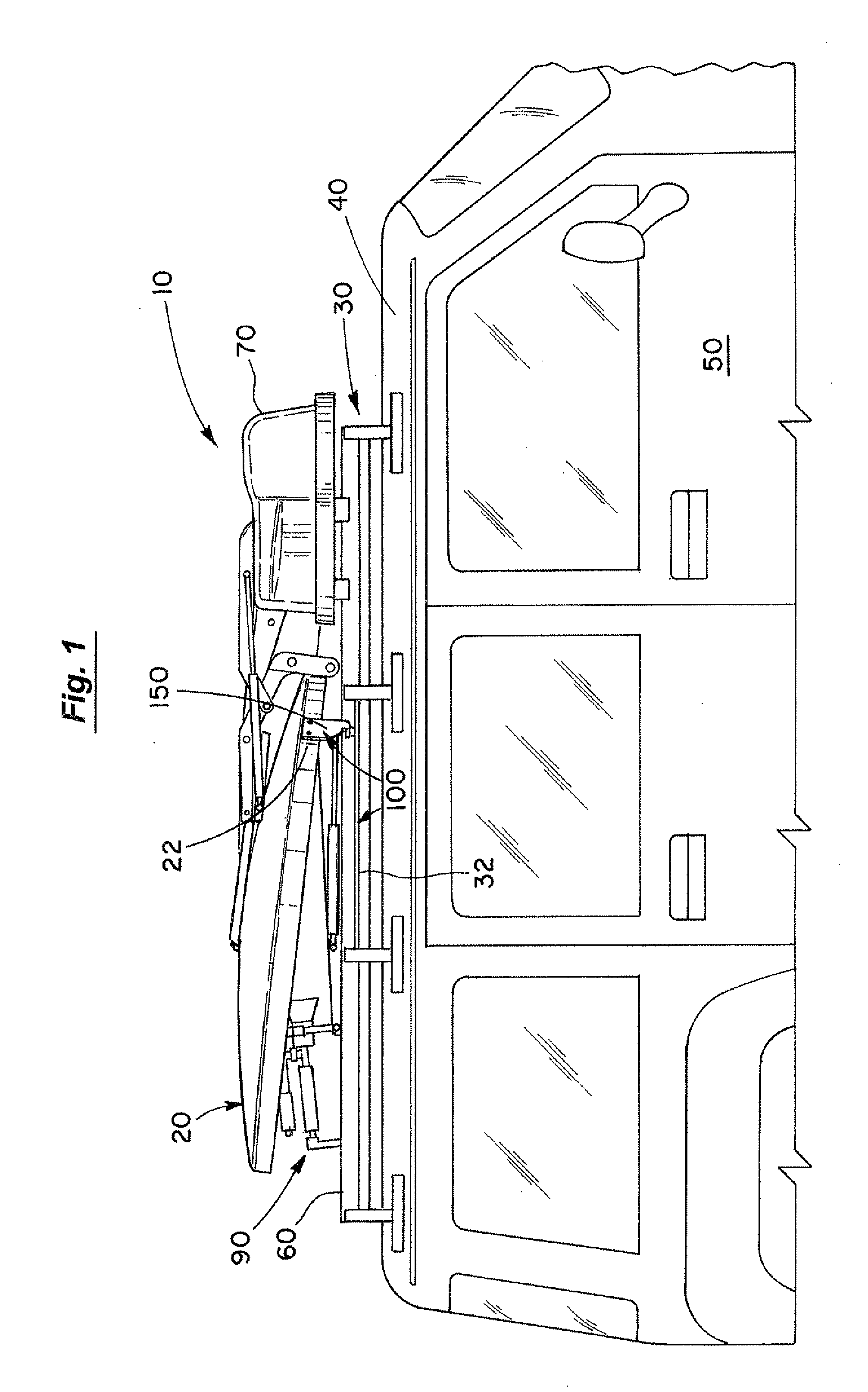 Stabilizing mechanism and method for a stowed mobile satellite reflector antenna
