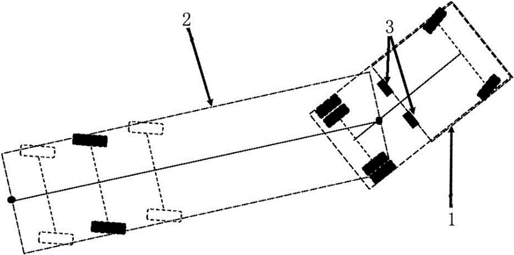 Multi-train splice angle measurement method based on rear-view binocular camera