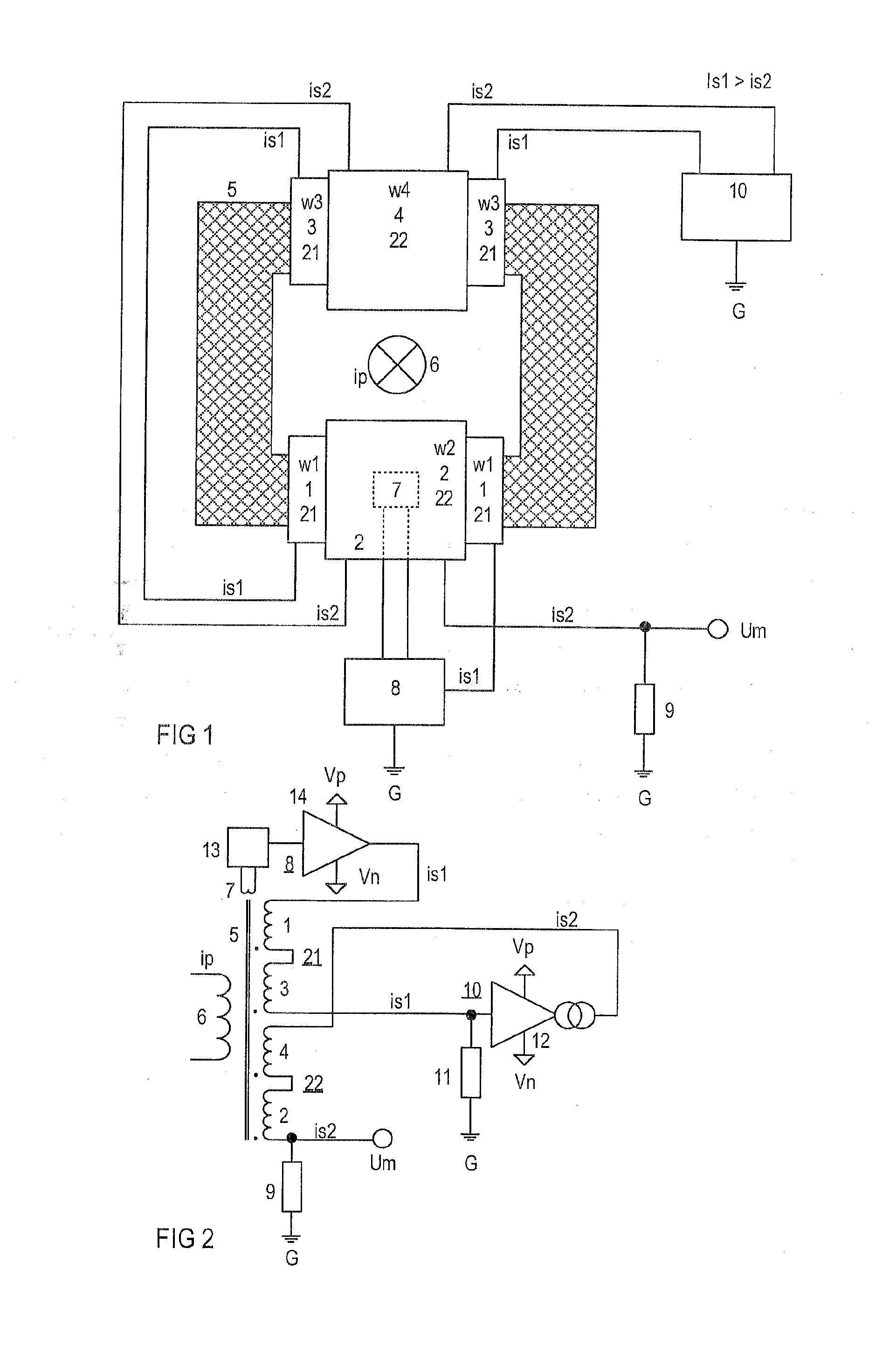 Compensation current sensor arrangement