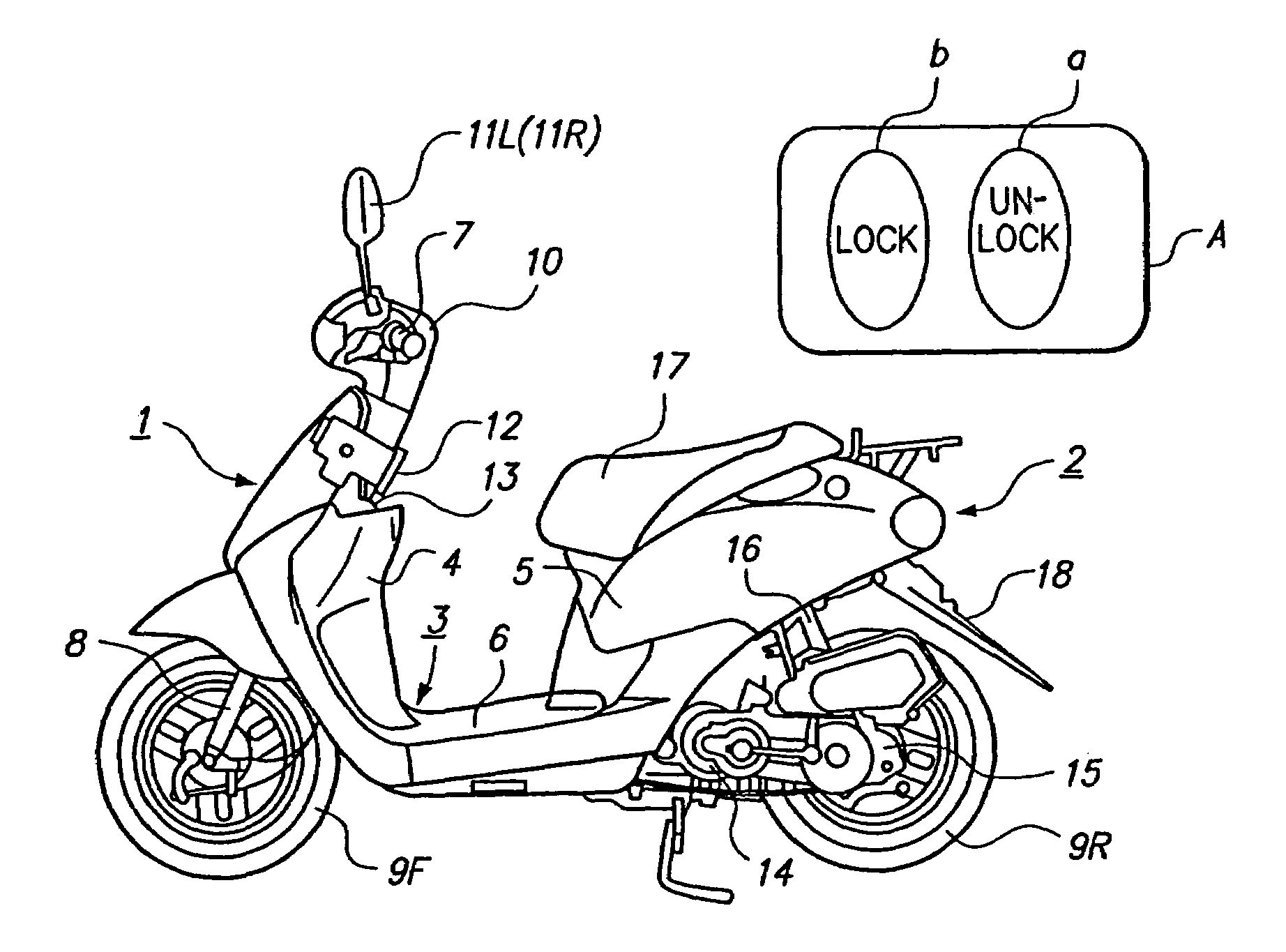 Anti-theft device in motorcycle