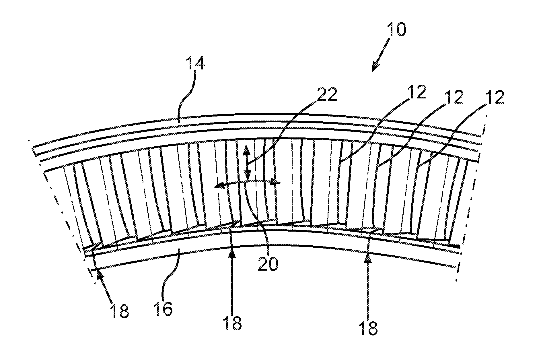 Guide vane ring for a turbomachine