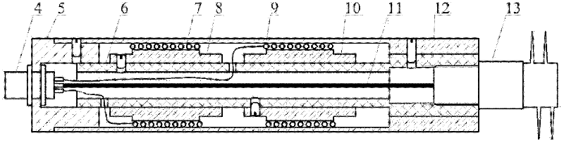 Magnetostrictive guided-wave sensor for detection in heat exchange tube and detection method thereof