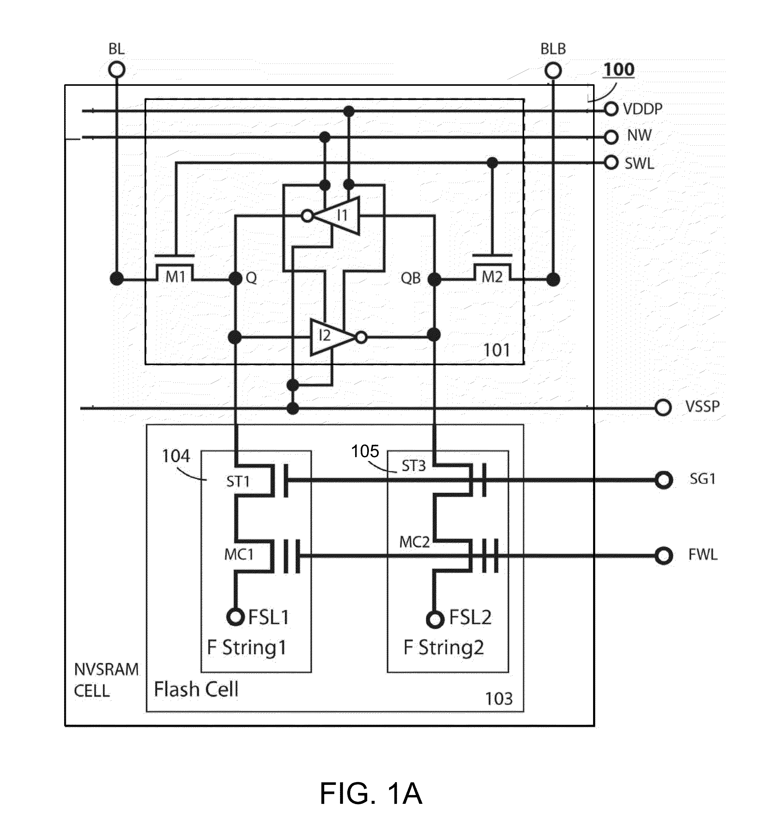 10T NVSRAM cell and cell operations