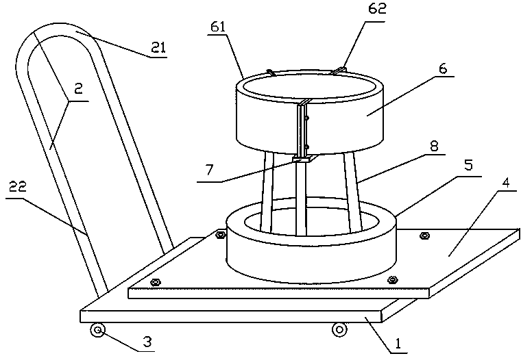 Carrying device with cylinder vertical fixing function