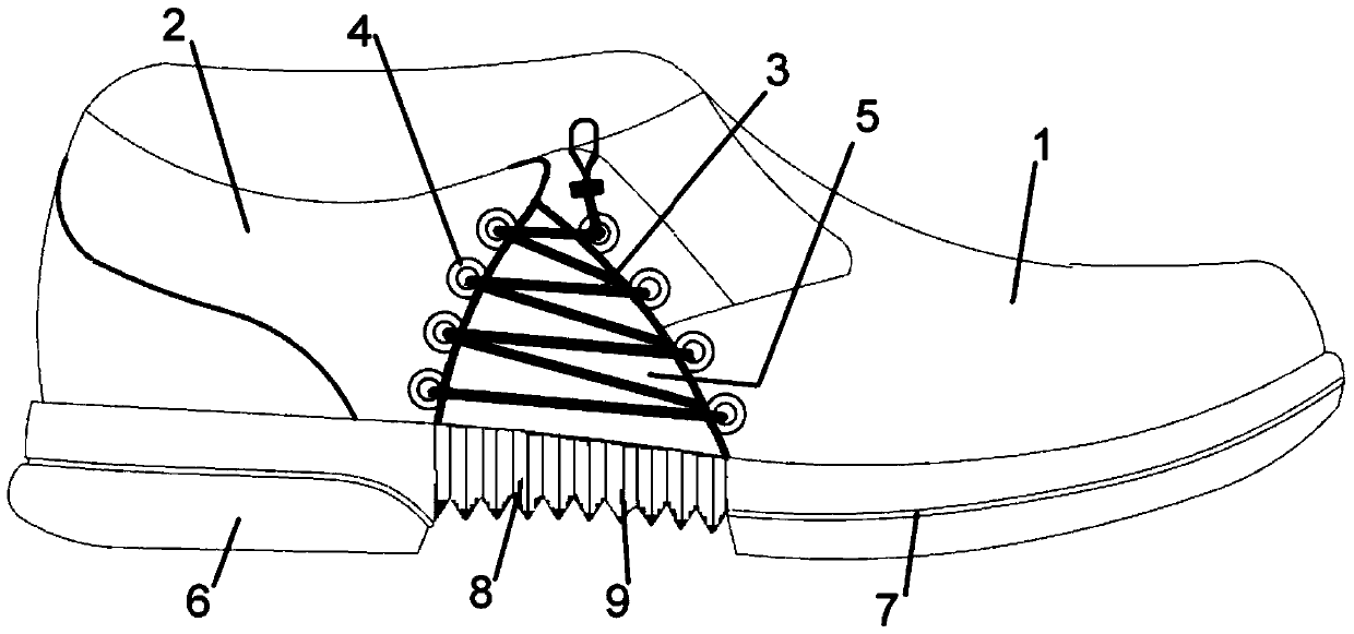 A kind of line pulley type retractable shoe