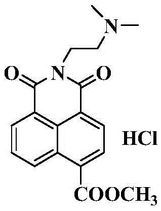 Naphthalimide derivative using ester group for modifying amonafide naphthalene ring and preparation method and application of naphthalimide derivative